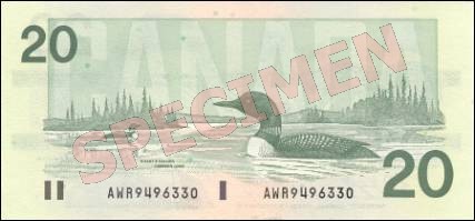 Birds of Canada Series - $20 Notes